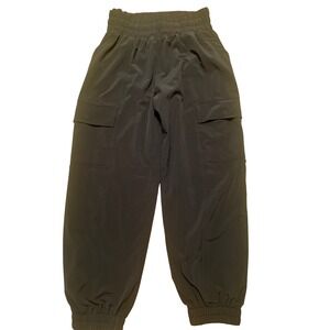 Athleta Girl Cargo Pants Joggers Elastic Waist Pockets‎ Black Size M 8-10